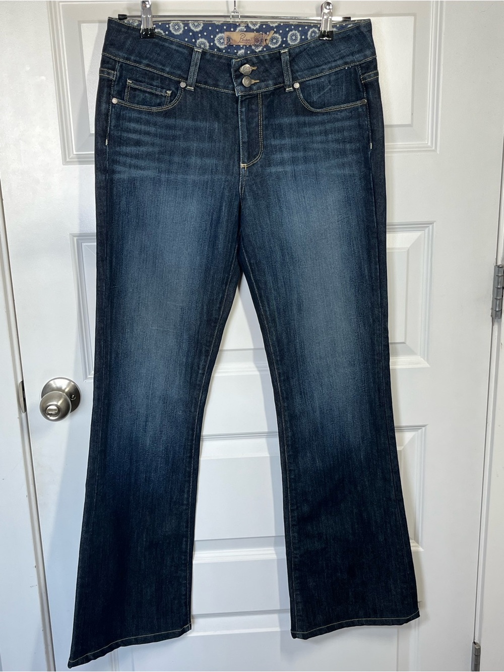 PAIGE Hidden Hills Dark Wash Bootcut Flare Jeans Size 30